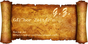 Gábor Zoltán névjegykártya