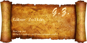 Gábor Zoltán névjegykártya