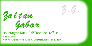 zoltan gabor business card